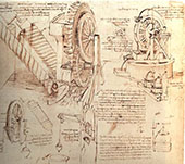 Drawings of Water Lifting Devices By Leonardo da Vinci