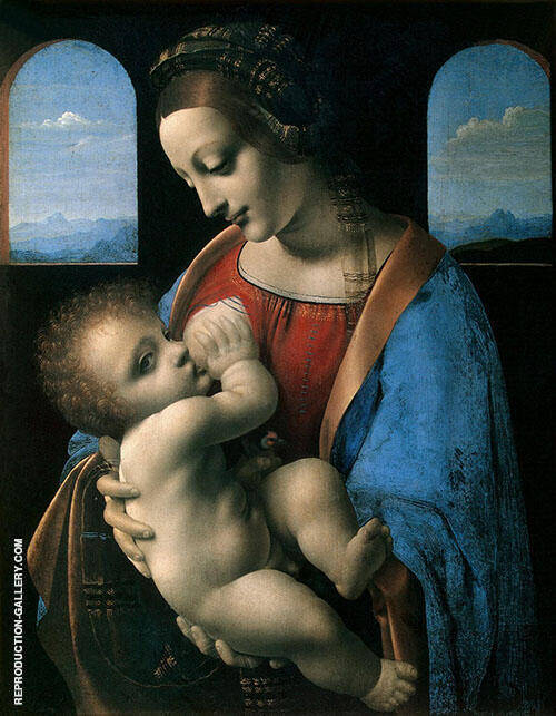Madonna Litta 1490 by Leonardo da Vinci | Oil Painting Reproduction