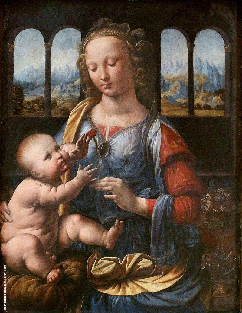 Madonna of The Carnation by Leonardo da Vinci | Oil Painting Reproduction