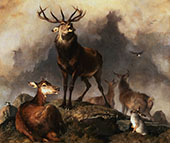 Highland Deer By Edwin Henry Landseer