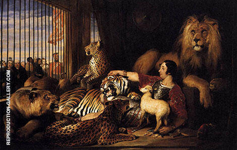 Isaac Van Amburgh and His Animals 1839 | Oil Painting Reproduction