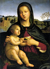 Madonna and Child with Book 1502 By Raphael