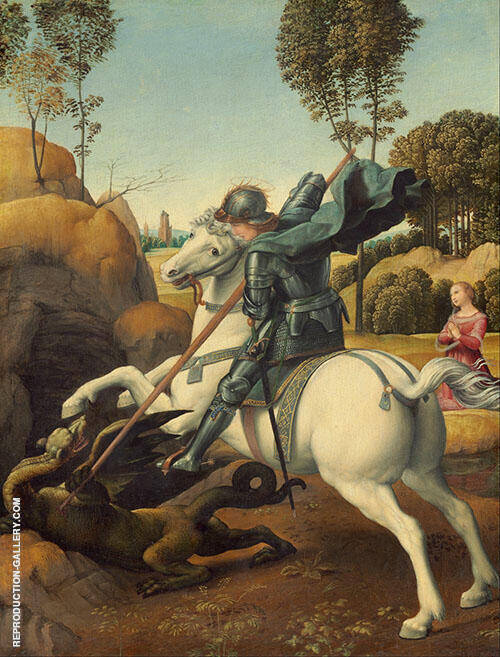 St George and The Dragon 1506 by Raphael | Oil Painting Reproduction