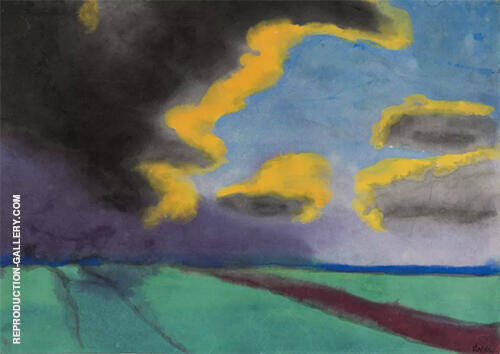 Wide Landscape with Clouds by Emil Nolde | Oil Painting Reproduction