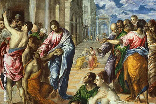 The Miracle of Christ Healing the Blind 1570 By El Greco