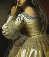 Portrait of a Young Woman 1869 detail By Pierre Auguste COT