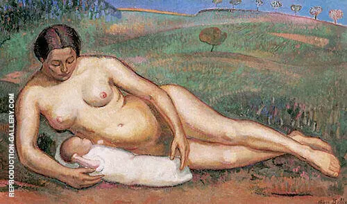 Female Nude with Her Child By Alice Bailly