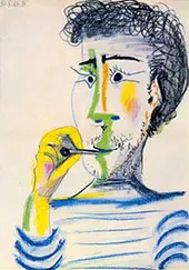 Bearded Man with Cigarette By Pablo Picasso