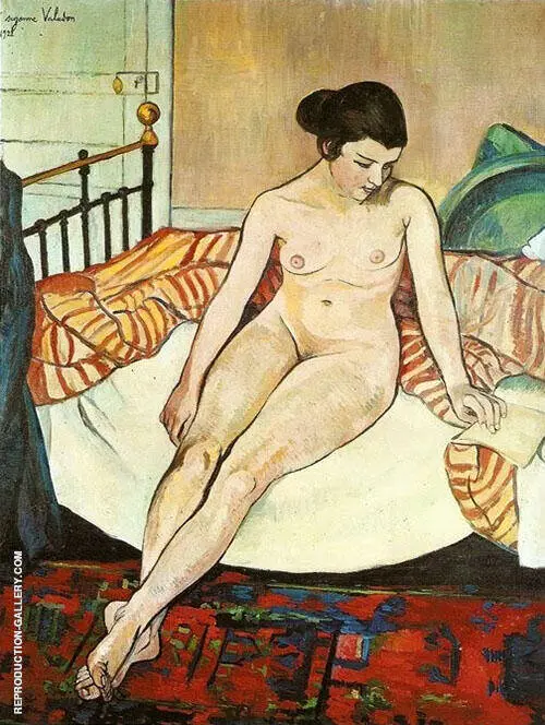 Nude with a Striped Blanket By Suzanne Valadon