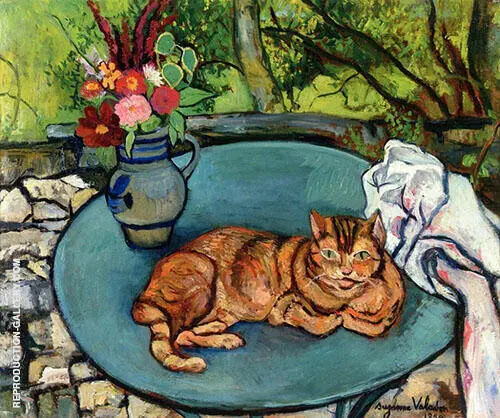 Raminou with Picher with Carnations 1932 By Suzanne Valadon