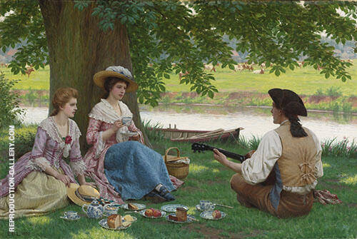 A Picnic Party by Edmund Leighton | Oil Painting Reproduction