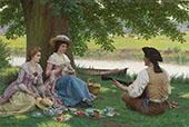 A Picnic Party By Edmund Leighton