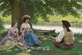 A Picnic Party By Edmund Leighton
