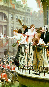 The Balcony in 1816 By Edmund Leighton