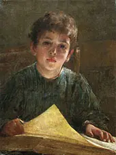 Boy with a Book By Firs Sergeyevich Zhuravlev