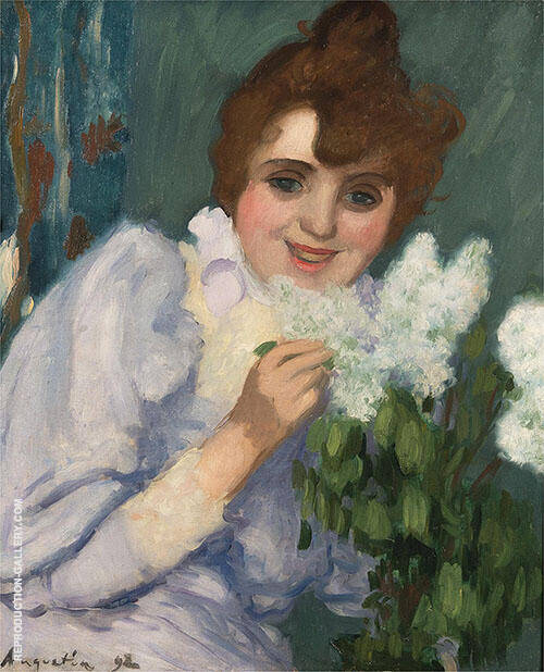 Woman with Lilacs 1892 by Louis Anquetin | Oil Painting Reproduction