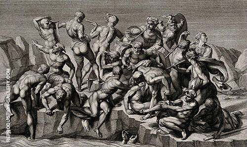 Battle of Cascina 1504 by Michelangelo | Oil Painting Reproduction