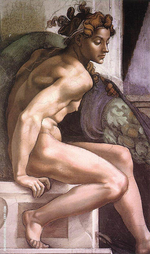Ignudo 1509 I by Michelangelo | Oil Painting Reproduction