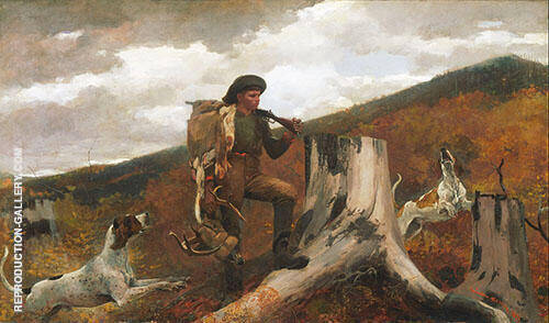 American A Huntsman and Dogs 1891 | Oil Painting Reproduction