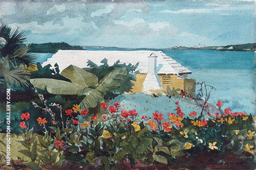 Flower Garden and Bungalow Bermuda 1899 | Oil Painting Reproduction