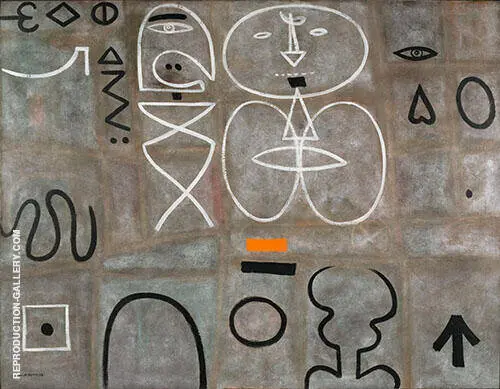 Man Looking at Woman 1949 By Adolph Gottlieb