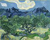 Olive Trees with The Alpilles in The Background 1889 By Vincent van Gogh