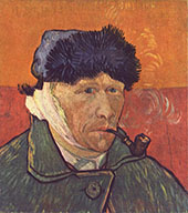 Self Portrait with Bandaged Ear and Pipe 1889 By Vincent van Gogh