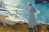Maria On the Beach at Biarritz By Joaquin Sorolla