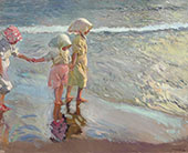 Three Sisters on the Beach By Joaquin Sorolla