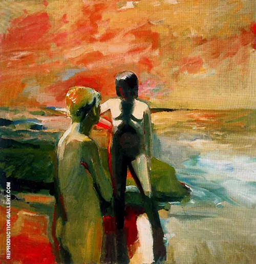Two Figures at the Seashore By Elmer Bischoff