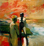 Two Figures at the Seashore By Elmer Bischoff