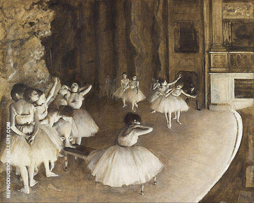 Ballet Rehearsal on Stage 1874 by Edgar Degas | Oil Painting Reproduction