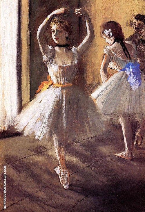 Two Dancers in The Studio c1875 by Edgar Degas | Oil Painting Reproduction