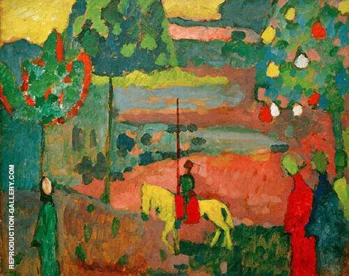 Lancer in Landscape 1908 By Wassily Kandinsky