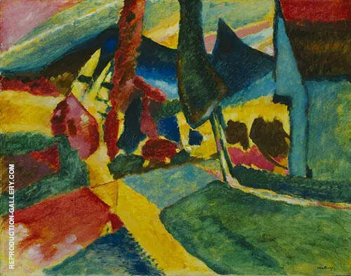 Landscape with Two Poplars 1912 By Wassily Kandinsky