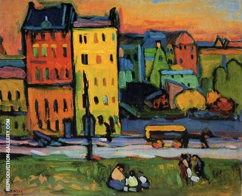 Houses in Munich 1908 By Wassily Kandinsky