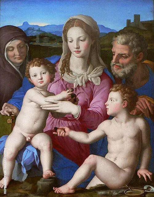 Holy Family with St Anne and The Infant St John 1545 By Agnolo Bronzino