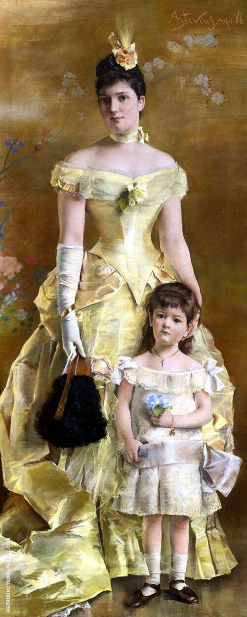 Baroness de Bonhome 1886 by Alfred Stevens | Oil Painting Reproduction