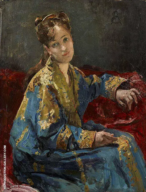 Girl Wearing a Kimono 1872 By Alfred Stevens