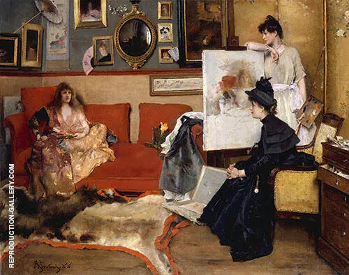 In The Studio 1888 By Alfred Stevens