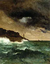 Lighthouse at Dusk By Alfred Stevens