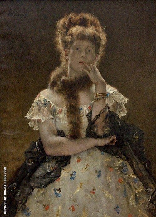 Parisian Lady 1867 by Alfred Stevens | Oil Painting Reproduction