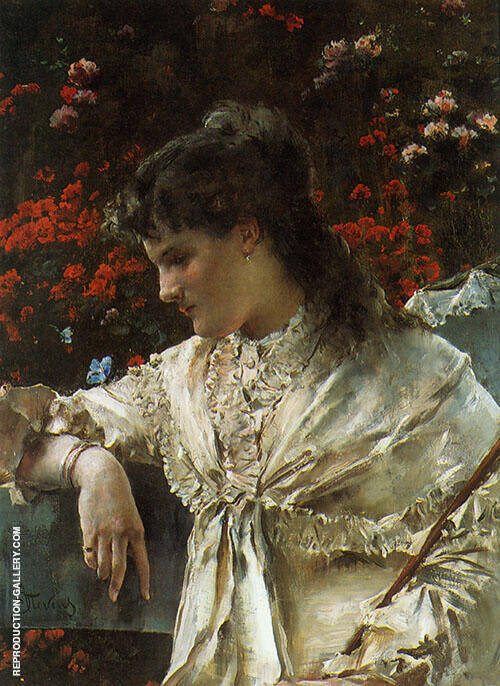 Reverie 1878 by Alfred Stevens | Oil Painting Reproduction