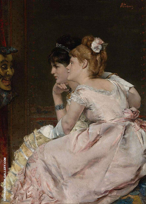The Japanese Mask 1877 by Alfred Stevens | Oil Painting Reproduction