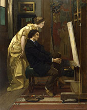 The Painter and His Model 1855 By Alfred Stevens