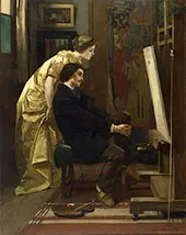 The Painter and His Model 1855 By Alfred Stevens