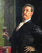 Self Portrait with Wine Grass 1885 By Arnold Bocklin