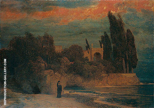 Villa by The Sea by Arnold Bocklin | Oil Painting Reproduction
