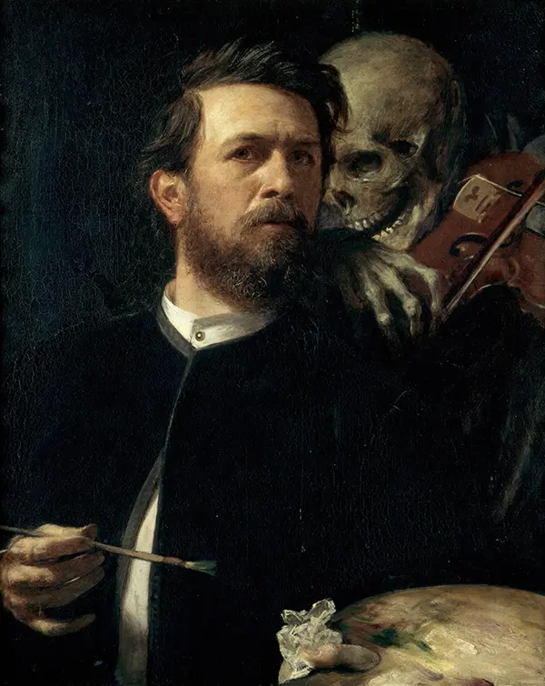 Self Portrait with Death Playing a Fiddle1872 By Arnold Bocklin
