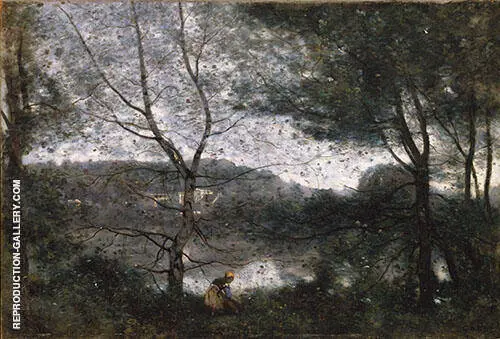 In the Garden at the Ville d'Avray 1870 By Jean-baptiste Corot